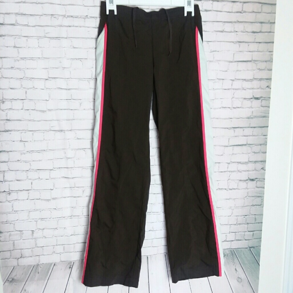 ATIVA brown athletic pants with stripes